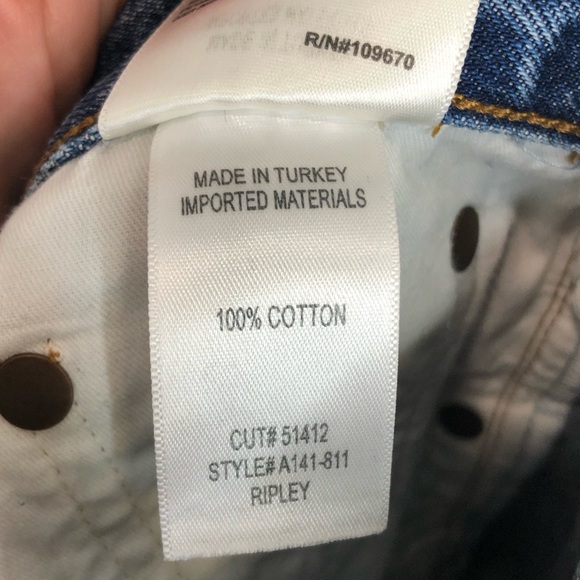 Agolde Ripley Straight Leg Jeans in Forfeit Blue Denim Jean Size 24 Revolve - Picture 9 of 16